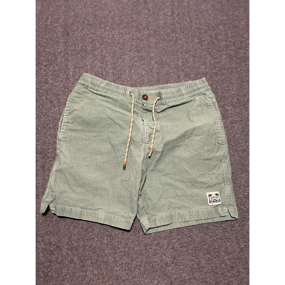 Howler brothers corduroy shorts mens green cotton stretch surf size 33